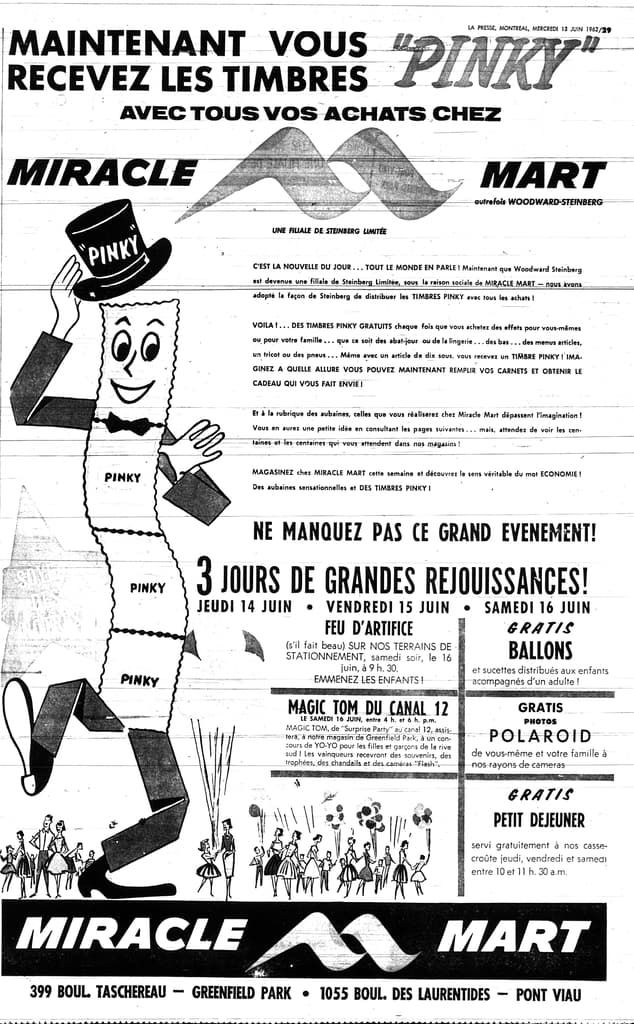 Ein Werbeplakat mit verschiedenen Bildern und Texten.