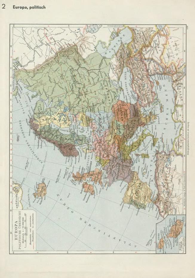 Eine Karte von Europa aus dem 19. Jahrhundert, die politische Grenzen zeigt, auf altem Papier gedruckt mit Text oben und unten.