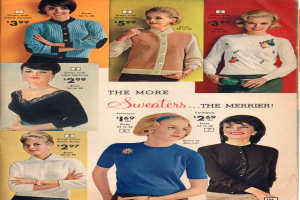 Ein Collage mit verschiedenen Frauen in unterschiedlichen Kostümen, jede begleitet von Text und Dollarbeträgen.