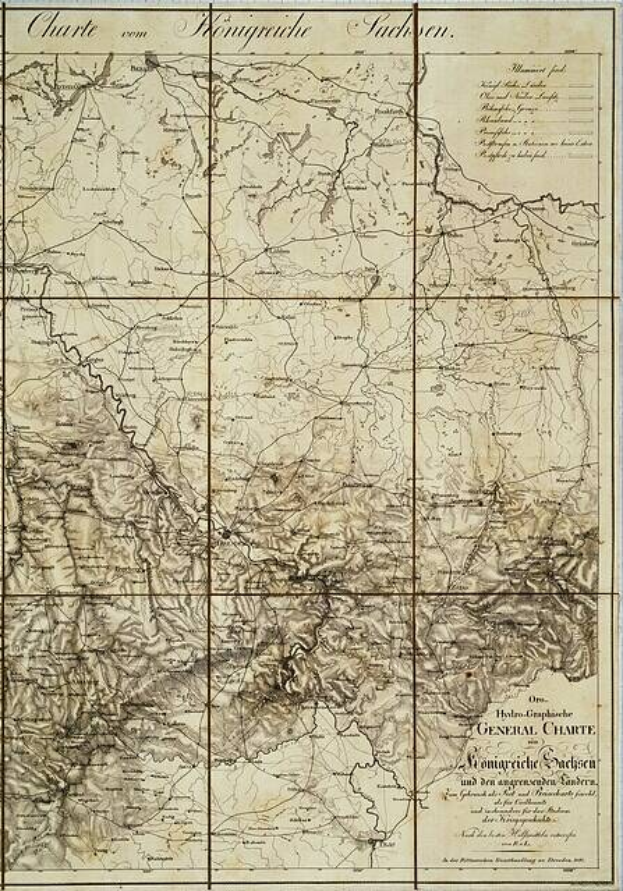 Alte Karte des britischen Empire im 19. Jahrhundert, die das Königreich Sachsen-Anhalt mit gedrucktem Text auf Papier zeigt.