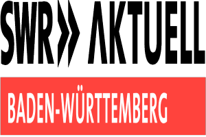 Das Logo für SWR Aktuell Baden-Württemberg mit schwarzem und rotem Text auf weißem Hintergrund.