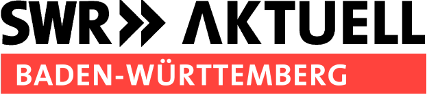 Das Logo für SWR Aktuell Baden-Württemberg mit schwarzem und rotem Text auf weißem Hintergrund.