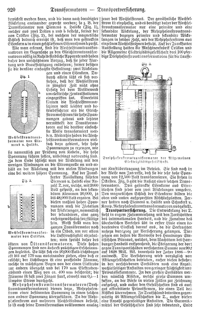 Ausführliches technisches Zeichnung eines Transformators aus dem deutschen Patent 9290, das Komponenten wie den Motor, Drähte und andere Teile zeigt.