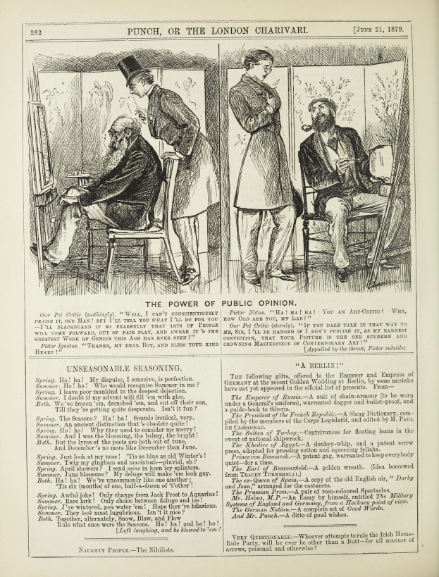 Ein altes Buchcover mit einem Mann in einem Anzug, der in einem Stuhl sitzt und nachdenklich schaut, und einer Frau, die neben ihm steht und nachdenklich aussieht, betitelt mit "Die Macht der öffentlichen Meinung".
