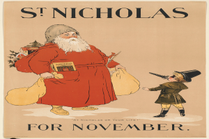Der Umschlag des Buches "St. Nikolaus für November" zeigt Santa Claus und ein Kind.