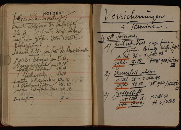 Offenes Buch mit handgeschriebenen deutschen Militärtagebuch-Einträgen aus dem frühen 20. Jahrhundert, enthaltend Text- und numerische Daten.