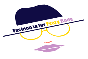 Ein Logo mit einem stilisierten Gesicht und dem Text 'Fashion is for Every Body' darunter.