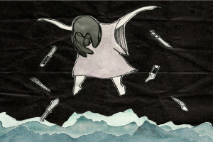 Ein Graffiti-Kunstwerk ist prominent in der Mitte des Bildes zu sehen.