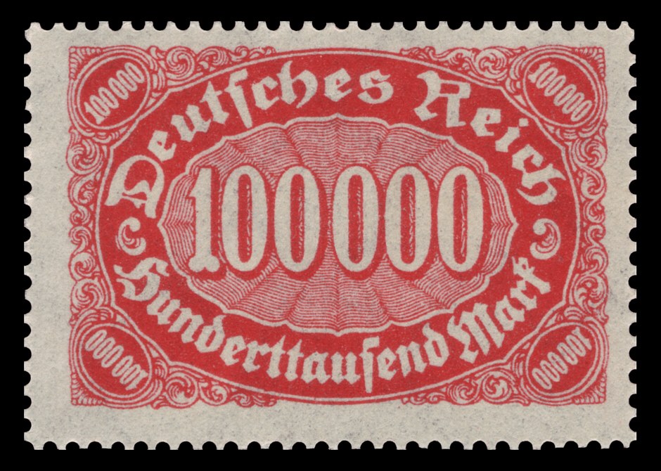 Roter Stempel mit dem Text "Deutsches Reich" auf schwarzem Hintergrund.