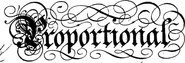 Eine Schwarz-Weiß-Kalligrafie des Wortes "Konzern" mit kunstvollen Verzierungen drumherum in einer klaren, fetten Schrift.