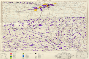 Eine Karte von Deutschland mit farbcodierten Regionen, die die Bevölkerungsdichte von niedrig bis hoch anzeigen.