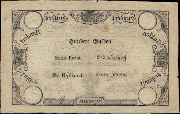 Alte deutsche 100-Pfennig-Banknote mit Porträt eines Mannes auf schwarzem Hintergrund