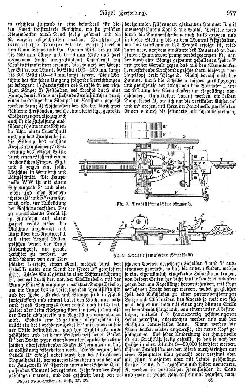 Eine Seite aus einem Buch mit einer Zeichnung einer Maschine, dem Text "Deutsches Patent 977,977" und mehreren Bildern der Maschine.